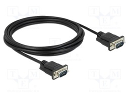 Cable; D-Sub 9pin plug,both sides; PVC; Len: 3m; black; Øcable: 5mm