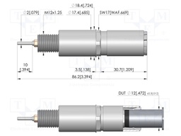 Test needle; Spring compression: 4mm; 5.5mm; 250A; CuBe; Ø: 17mm