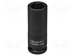 Wrench; hex socket,socket spanner,impact; HEX 20mm; 1/2"; long