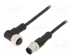 Cable: for sensors/automation; PIN: 4; M12-M12; 1m; plug; plug; 250V