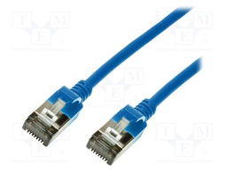 Patch cord; U/FTP; 6a; stranded; Cu; TPE; blue; Len: 0.3m; 32AWG