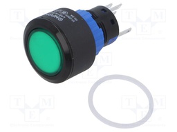 Switch: push-button; Pos: 2; SPDT; 0.5A/220VAC; 1A/24VDC; ON-(ON)