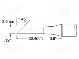 Tip; hoof; 3mm; 366°C; for soldering station
