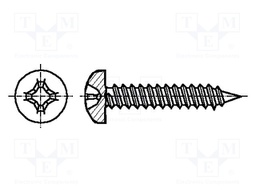 Screw; 3,5x45; Head: cheese head; Phillips; A2 stainless steel