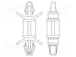 PCB distance; polyamide 66; L: 14.3mm; latch/latch; UL94V-0
