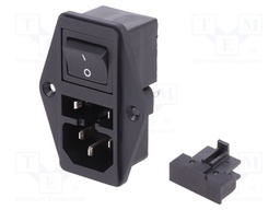 Connector: AC supply; socket; male; 10A; 250VAC; IEC 60320