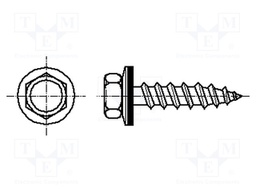 Screw; 6,5x25; Head: hexagonal; none; BN: 53; Head height: 4.8mm
