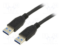 Cable; USB 3.0; USB A plug,both sides; 1m; black; 5Gbps