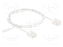 Patch cord; U/UTP; Cat: 6; RJ45 plug,both sides; 1m; PVC; white