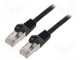 Patch cord; F/UTP; 6; stranded; CCA; PVC; black; 0.5m; 26AWG; Cores: 8