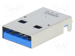 Plug; USB A; on PCBs; SMT; horizontal; USB 3.0; gold-plated