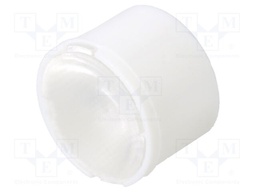 LED lens; round; Mat: PMMA plexiglass; 19÷30°; Mounting: glue