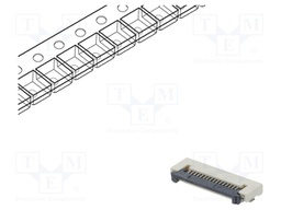 Connector: FFC (FPC); horizontal; PIN: 16; ZIF; SMT; tinned; 30mΩ