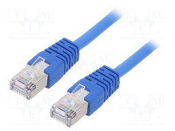 Patch cord; F/UTP; 5e; stranded; CCA; PVC; blue; Len: 0.5m; 26AWG