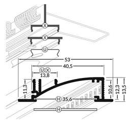 Profiles for LED modules; white; recessed; white; L: 2m; aluminium