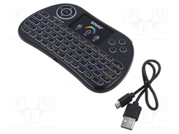 Keyboard; black; USB A; wireless; Features: RGB,touchpad; 10m
