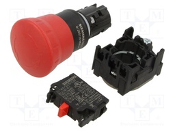 Switch: emergency stop; 22mm; Stabl.pos: 2; NC; red; Pos: 2; Ø22mm
