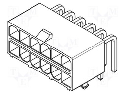 Socket; wire-board; male; Mini-Fit TPA; 4.2mm; PIN: 2; THT; PCB snap
