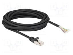 Patch cord; S/FTP; wires,RJ50 plug; 5m; PVC; black; 26AWG