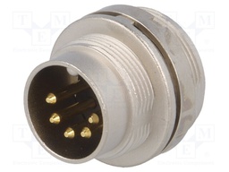 Connector: M16; male; for panel mounting,rear side nut,screwed