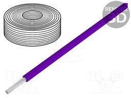 Wire; stranded; Cu; 0.04mm2; PVC; violet; 60V; 10m; 1x0.04mm2