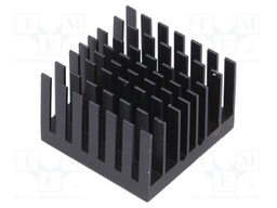 Heatsink: extruded; grilled; black; L: 31mm; W: 31mm; H: 19.5mm
