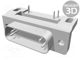 D-Sub; PIN: 15; socket; male; angled 90°; THT; M3