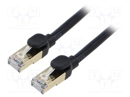 Patch cord; F/UTP; 7; stranded; Cu; PVC; black; 1.5m; 28AWG