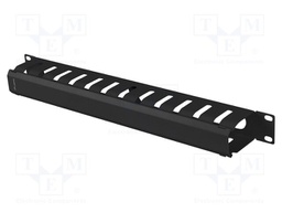 Cable organizer; 1U; black; Standard: 19"