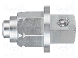Adapter; socket spanner; square; 1/4"; 19mm; Plating: chromium