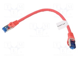 Patch cord; S/FTP; 6a; stranded; CCA; LSZH; red; 0.25m; 26AWG