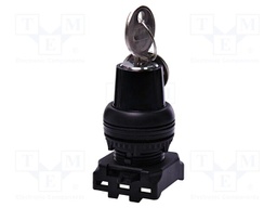 Switch: rotary with key; 22mm; black; IP65; E; Pos: 3; Ø22.5mm