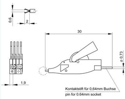 Measuring tip; yellow-green; Grip capac: 0.5÷0.8mm; 60VDC; 30VAC