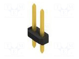 Connector: pin strips; pin header; male; PIN: 2; 2.54mm; THT; 2x1