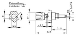 Connector: 4mm banana; socket; 63A; 30VAC; 60VDC; blue; gold-plated