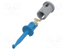 Clip-on probe; hook type; 6A; 60VDC; blue; Grip capac: max.3.5mm