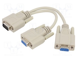 Splitter; D-Sub 9pin socket x2,D-Sub 9pin plug; 0.17m; grey