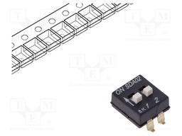 Switch: DIP-SWITCH; Poles number: 2; ON-OFF; 0.025A/24VDC; Pos: 2