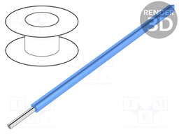 Wire; MIL-DTL-16878/6 (Type ET); solid; Cu; 26AWG; blue; PTFE; 250V