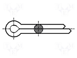 Cotter pin; A2 stainless steel; BN: 687; Ø: 2.5mm; L: 16mm; DIN: 94