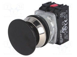 Switch: push-button; Stabl.pos: 1; NC + NO; 30mm; black; IP56; Pos: 2