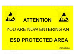Information board; ESD,self-adhesive; 600x300mm; black,yellow