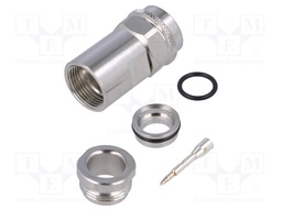 Plug; N; male; straight; 50Ω; soldering,clamp; for cable; teflon