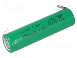 Re-battery: Ni-MH; 14650,7/5AA; 1.2V; 3800mAh; Ø16.6x68mm