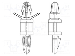 PCB distance; PEI; L: 25.4mm; latch/latch; Colour: natural; UL94V-0