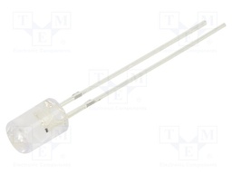 LED; 5mm; blue; 330÷500mcd; 100°; Front: flat; 5V; Pitch: 2.54mm