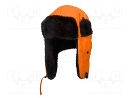 Cap; furlined,with flaps; orange; polyester; Size: 57-61; 215g/m2