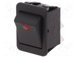 ROCKER; DPST; Pos: 2; OFF-ON; 16A/250VAC; black; Body: black