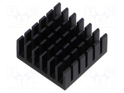 Heatsink: extruded; grilled; black; L: 20mm; W: 20mm; H: 9mm; anodized