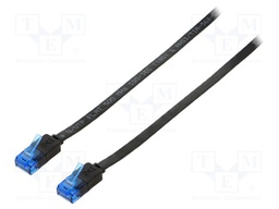 Patch cord; U/UTP; 6a; stranded; Cu; PVC; black; Len: 0.5m; 32AWG